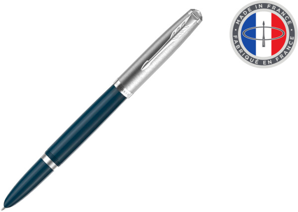 Ручка перьев. Parker 51 Core (CW2123501) Midnight Blue CT F сталь нержавеющая подар.кор.