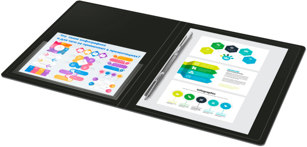 Папка метал.пруж.скоросш. Бюрократ -PZ07PBLCK A4 пластик 0.7мм внут.и торц.карм черный