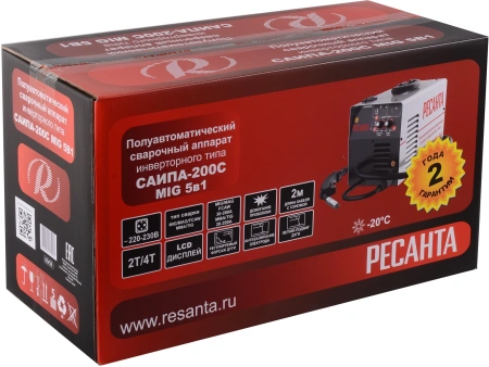 Сварочный аппарат Ресанта САИПА-200C инвертор ММА DC