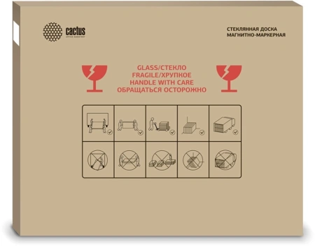 Доска стеклянная Cactus CS-GBD-65X100-UWT-TM Сквозное крепление стекло ультра белый 65x100см стекло крепления