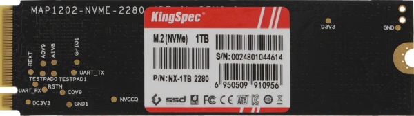 Накопитель SSD Kingspec PCI-E 3.0 x4 1Tb NX-1TB M.2 2280 0.9 DWPD
