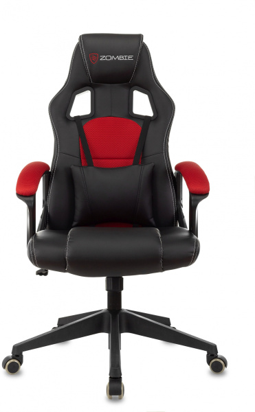 Кресло игровое Zombie Arena черный/красный эко.кожа/ткань крестов. пластик