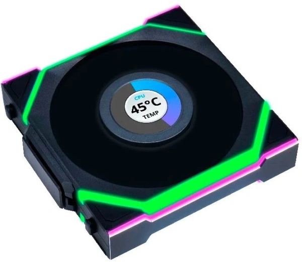 Вентилятор для корпуса Lian-Li Uni Fan SL Wireless 120 LCD ARGB 120х124.5x28 черный 4-pin 29.5дБ (G99.12SLLCD1W1B.R0) Ret