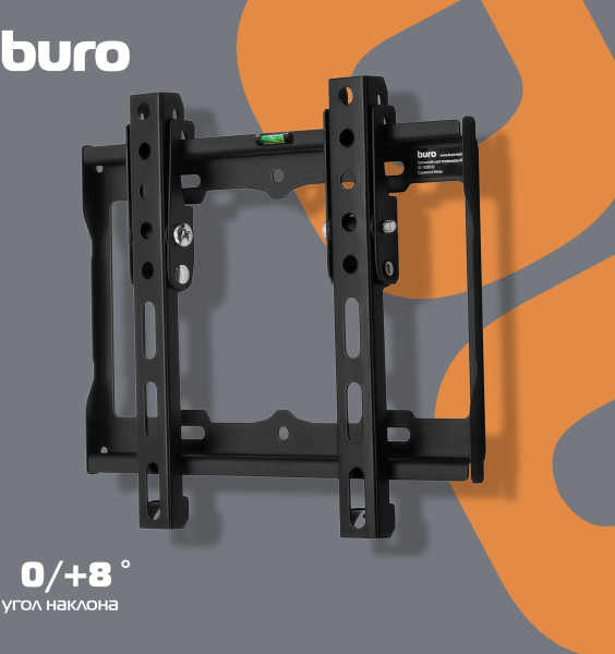 Кронштейн для телевизора Buro MT2 черный 15"-48" макс.25кг настенный наклон