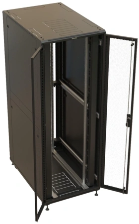 Шкаф коммутационный Hyperline (TTBR-4781-DD-RAL9004) напольный 47U 800x1000мм пер.дв.перфор. задн.дв