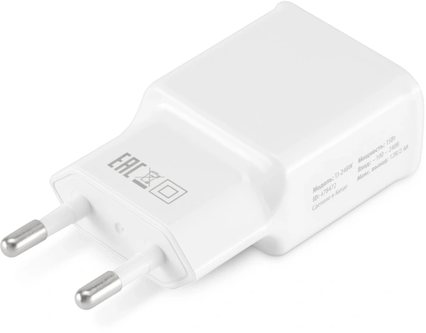 Сетевое зар./устр. Buro TJ-248W QC 3.0 15W 2.4A (QC) USB-A универсальное белый (TJ-248W)