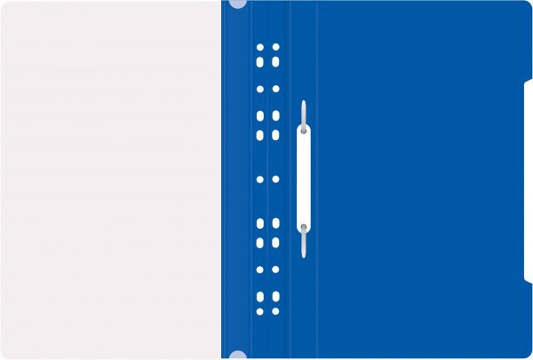 Папка-скоросшиватель Бюрократ PS-P20BLU A4 прозрач.верх.лист боков.перф. пластик синий