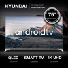 Телевизор QLED Hyundai 75" H-LED75QBU7500 Android TV Frameless черный/серебристый 4K Ultra HD 60Hz DVB-T DVB-T2 DVB-C DVB-S DVB-S2 USB WiFi Smart TV