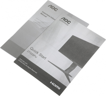 Монитор AOC 27" Gaming 27G2SPU черный IPS LED 1ms 16:9 HDMI M/M матовая HAS Piv 250cd 178гр/178гр 1920x1080 165Hz FreeSync Premium VGA DP FHD USB 5.07кг