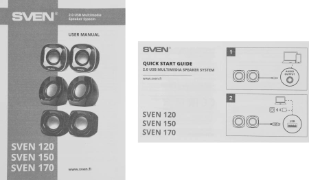 Колонки Sven 150 2.0 черный/синий 5Вт