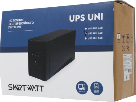 Источник бесперебойного питания Smartwatt UNI 650 360Вт 650ВА черный