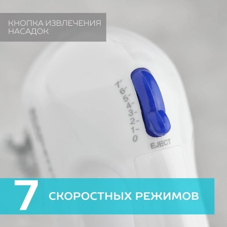 Миксер ручной Scarlett SC-HM40S03 200Вт белый/синий