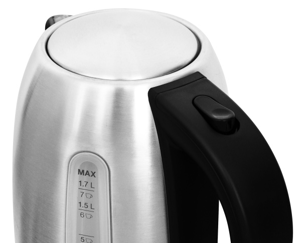 Чайник электрический Hyundai HYK-S2014 1.7л. 2000Вт серебристый/черный (корпус: нержавеющая сталь)