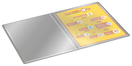 Папка с 40 прозр.вклад. Buro -ECB40GREY A4 пластик 0.5мм серый