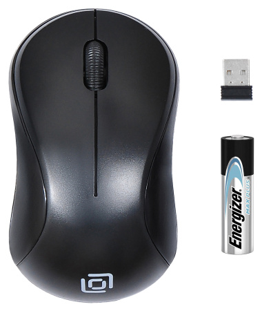 Мышь Оклик 605SW черный оптическая (1200dpi) беспроводная USB для ноутбука (3but)
