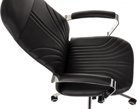 Кресло руководителя Бюрократ CH-610SL-Lux черный эко.кожа крестов. металл хром