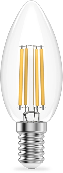 Лампа филам. Gauss Filament 12Вт цок.:E14 свеча 220B св.свеч.бел.теп. (упак.:10шт) (32112)