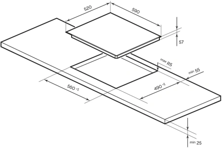 Индукционная варочная поверхность Lex EVI 641C BL черный