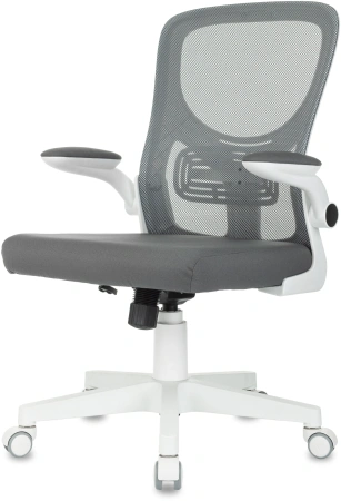 Кресло Бюрократ ASTER N-W темно-серый TW-04 Neo Grey сетка/ткань крестов. пластик пластик белый