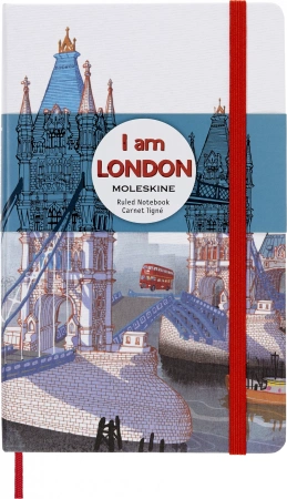 Блокнот Moleskine LIMITED EDITION I AM LONDON LEQP060IAMLO Large 130х210мм 240стр. слоновая кость страницы линейка твердая обложка белый