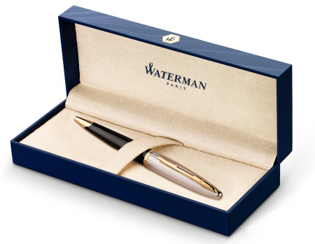 Ручка шариков. Waterman Carene De Luxe (CWS0700000) Black Silver GT M син. черн. подар.кор.