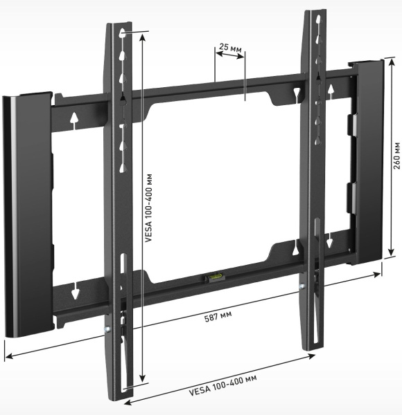 Кронштейн для телевизора Holder LCD-F4915-B черный 26"-55" макс.45кг настенный фиксированный