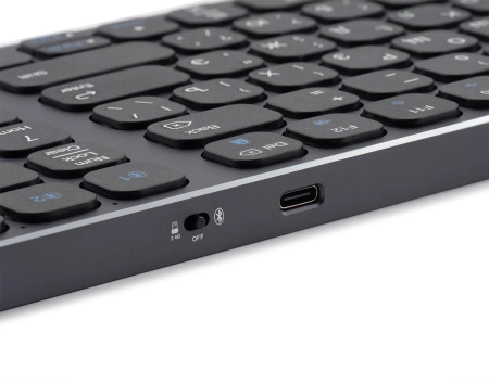 Клавиатура Оклик K767W черный/серебристый USB беспроводная BT/Radio slim Multimedia (2002135)