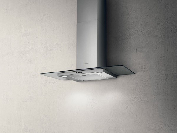 Вытяжка каминная Elica Flat Glass IX/A/90 нержавеющая сталь управление: кнопочное (1 мотор)