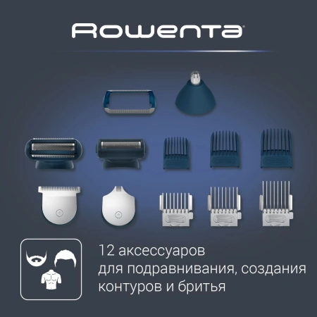 Триммер Rowenta Selectium TN9460F4 синий (насадок в компл:13шт)