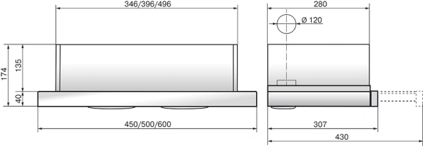 Вытяжка встраиваемая Elikor Интегра Glass 45Н-400-В2Д нержавеющая сталь/стекло черное управление: кнопочное (1 мотор)