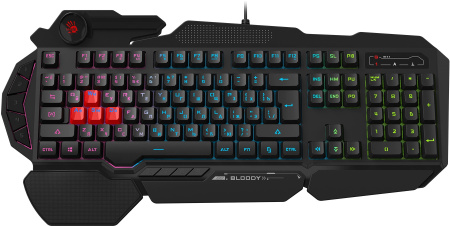 Клавиатура A4Tech Bloody B314 черный USB Multimedia for gamer LED (подставка для запястий)