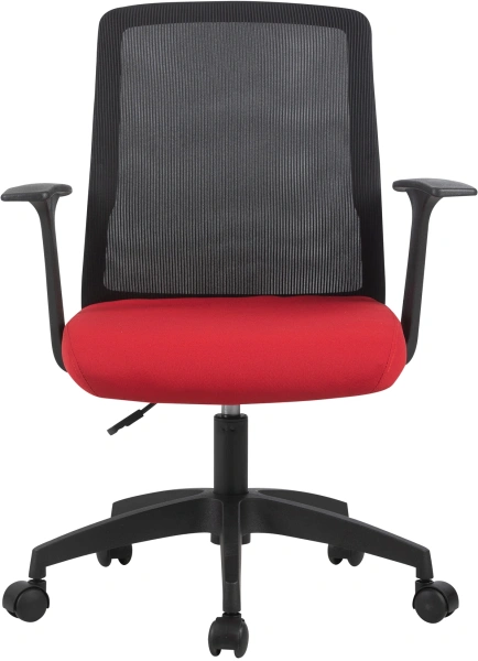 Кресло Cactus CS-MC222-BKRD черный сиденье темно-красный сетка/ткань низк.спин. крестов. пластик пластик черный