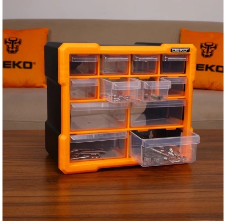 Ящик для инструментов Deko Smart box 12 12отд. оранжевый/черный (085-3004)