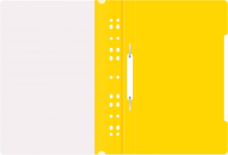 Папка-скоросшиватель Бюрократ PS-P20YEL A4 прозрач.верх.лист боков.перф. пластик желтый