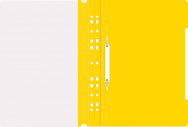 Папка-скоросшиватель Бюрократ PS-P20YEL A4 прозрач.верх.лист боков.перф. пластик желтый