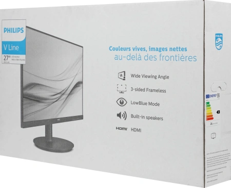 Монитор Philips 27" 272V8LA черный VA LED 16:9 HDMI M/M матовая 250cd 178гр/178гр 1920x1080 75Hz VGA DP FHD 4кг