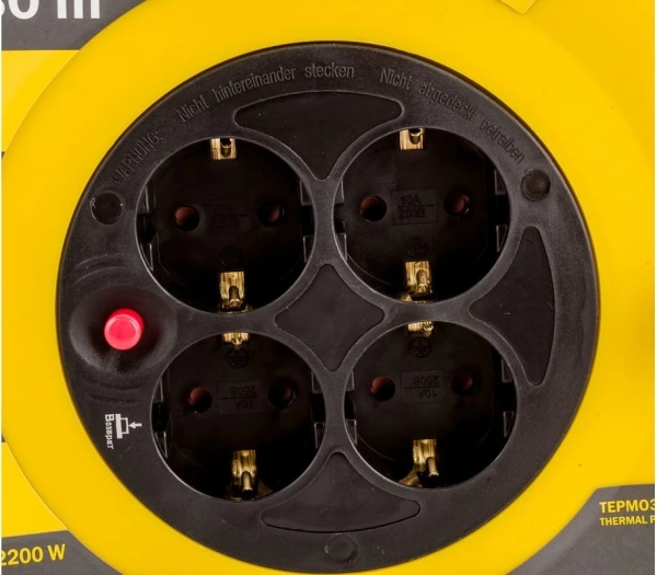 Сетевой удлинитель IEK Industrial 10м (4 розетки) черный/желтый (пакет ПЭ)