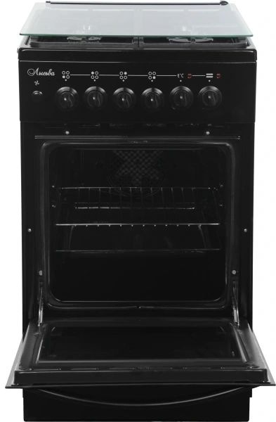 Плита Комбинированная Лысьва ЭГ 404 МС-2у черный (стеклянная крышка) реш.чугун