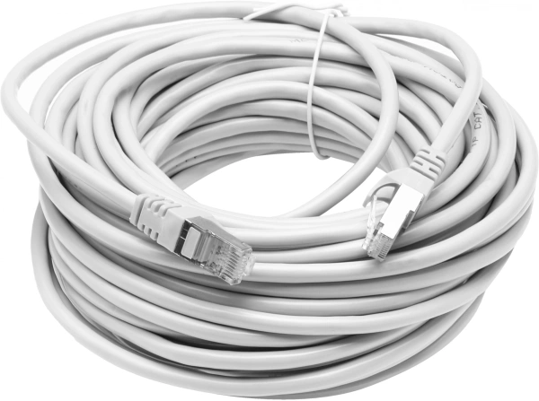 Патч-корд PP6-15M 10000G FTP 4 пары cat6 CCA molded 15м серый RJ-45 (m)-RJ-45 (m)