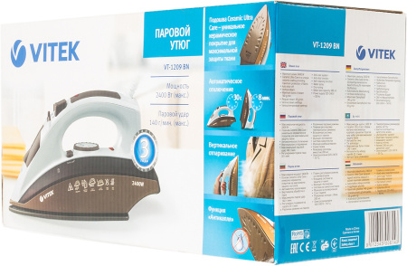 Утюг Vitek 1209-VT-03 2400Вт коричневый/белый