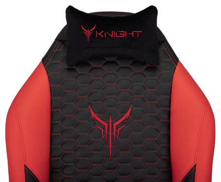 Кресло игровое Knight Neon черный/красный соты эко.кожа с подголов. крестов. металл