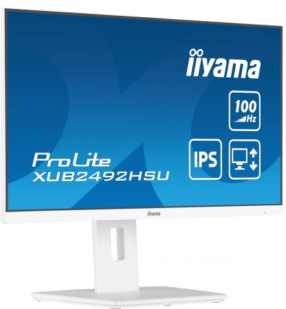 Монитор Iiyama 23.8" XUB2492HSU-W6 IPS FHD бел 0.4ms HDMI DP USB M/M HAS Piv 100Hz 250cd In