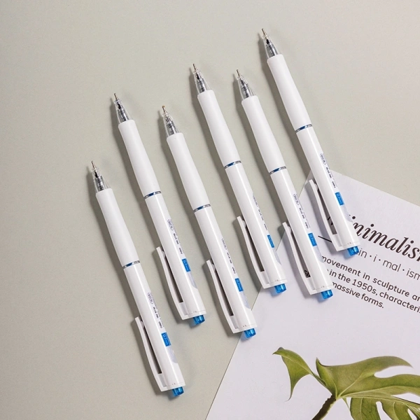 Ручка шариков. автоматическая Deli Xtream EQ42-BL белый/белый d=0.7мм син. черн. кругл. резин. манжета