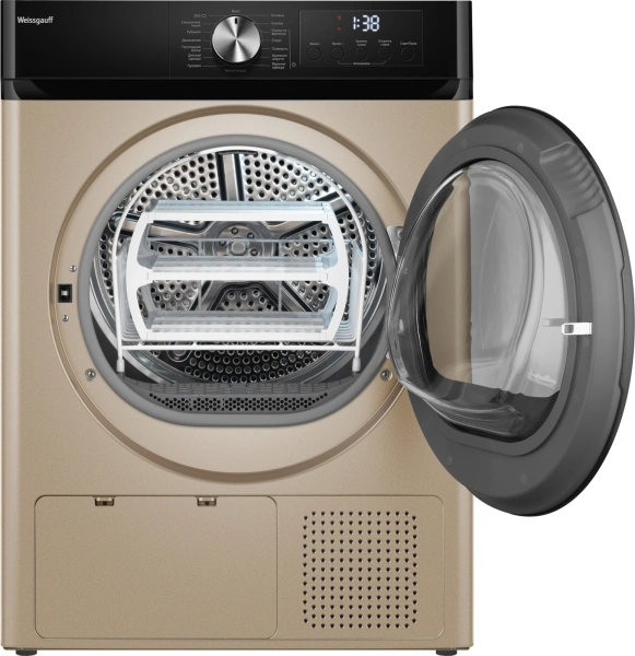 Сушильная машина Weissgauff WD 6010 Heat Pump кл.энер.:A++ макс.загр.:10кг золотистый (434771)