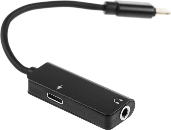 Переходник аудио Premier AWEI lightning/Jack 3.5 (f) 0.1м. черный (CL-121)