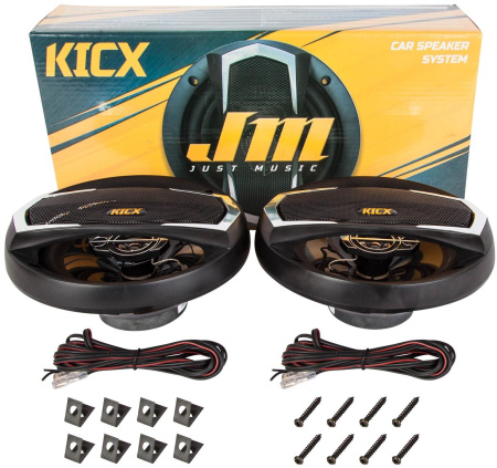 Колонки автомобильные Kicx JM-165 130Вт 89дБ 4Ом 16.5см (6 1/2дюйм) (ком.:2кол.) коаксиальные трехпо