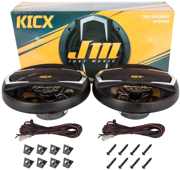 Колонки автомобильные Kicx JM-165 130Вт 89дБ 4Ом 16.5см (6 1/2дюйм) (ком.:2кол.) коаксиальные трехпо