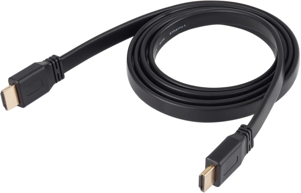 Кабель аудио-видео Buro BU-HDMI-FLAT-v1.4-1.5m HDMI (m)/HDMI (m) 1.5м. позолоч.конт. черный