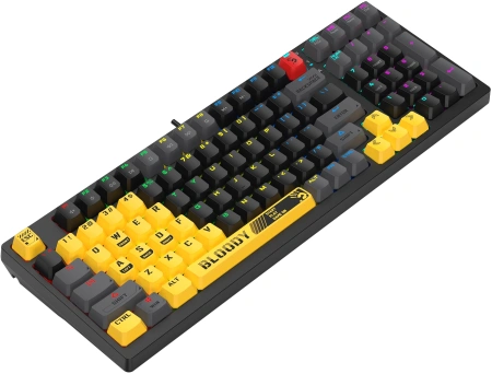 Клавиатура A4Tech Bloody S98 Sports Lime BLMS Plus механическая желтый/серый USB for gamer LED (S98