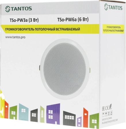 Громкоговоритель Tantos TSo-PW6a потолочный 6Вт белый (00-00026408)